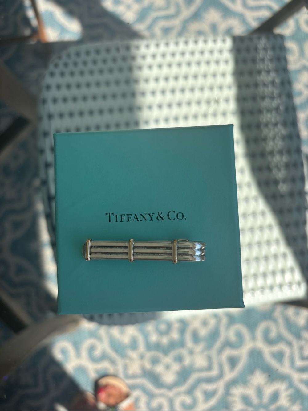 Tiffany & Company Men’s sterling silver and 14k gold tie clasp